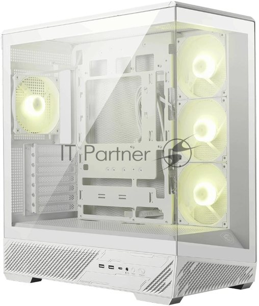 Компьютерный корпус MSI MAG PANO 130R PZ White 2xUSB 3.2 Gen 1, 1xUSB 3.2 Gen2 Type-C, 3x120мм ARGB Reverse Blade Fan, 1x120мм ARGB Fan, 1 to 3 Fan PWM Splitter, Tempered Glass Window