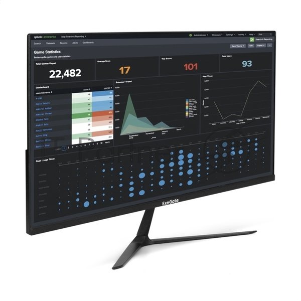 Монитор 27" ExeGate ProSmart EZ2700 IPS 1920x1080, 75 Гц, 5 мс, 16:9, 250 кд/м², VGA, HDMI 1.4, HDR10, FreeSync, черный