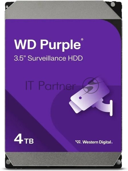Жесткий диск Western Digital 4TB 5400 Purple Pro Surveillance, Cache 128MB