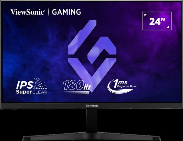 Монитор 23.8" ViewSonic VX24G1-HD IPS 1920x1080, 180 Гц, 1 мс (MPRT), 16:9, 300 кд/м², 2xHDMI 2.0, DP 1.4, 3.5 Jack, HDR10, G-Sync Compatible, черный