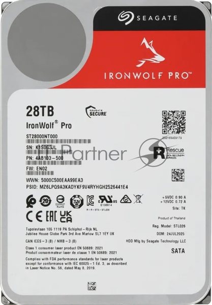 Жесткий диск HDD Seagate IronWolf Pro 28Tb 7200rpm SATA 512Mb 3.5"