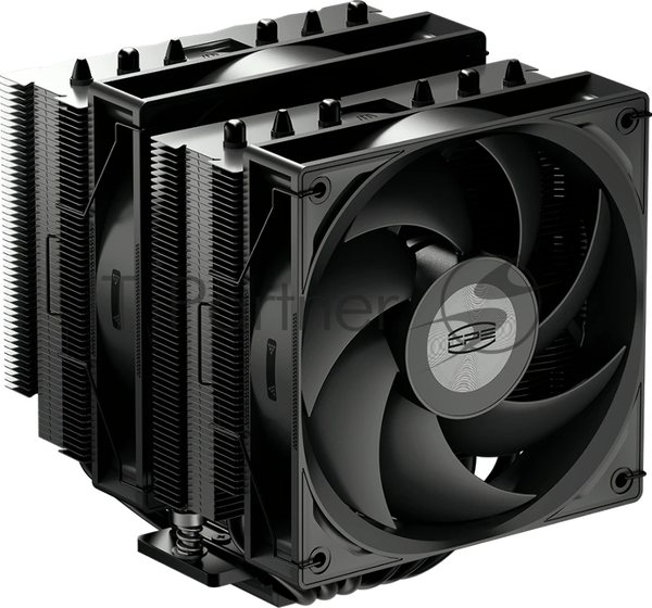 Кулер для процессора PCCooler RT620 PRO BK (250W, 4-pin PWM, 153mm, Al/Cu, 6x6mm, 2x120mm, 73.32CFM, 34.9dBA, 2200RPM, S: 1851/1700/1200/115X, AM5/AM4, черный)