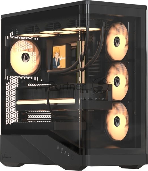 Компьютерный корпус Formula V Line Crystal U9 PA Black, ATX, TYPE-C*1, USB3.0*2, Curved Glass, SIDE 3x PERFORMANCE ARGB, REAR 1x PERFORMANCE ARGB