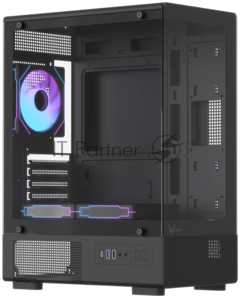 Корпус Formula Crystal Z1CM Plus AR v2 черный без БП mATX 5x120мм 1xUSB3.0 audio bott PSU
