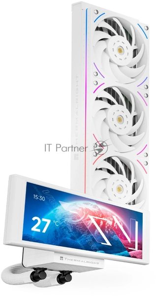 Водяное охлаждение для процессора Thermalright Trofeo Vision 360 (360mm, LED, White, ARGB/Fans: 3x120mm, 69CFM, 27dBA, 2150RPM/Pump height 102mm, 6400RPM, Rad thickness 27mm/S: 1700, 1200, 1851, 115X, 2011, 2066, AM5, AM4)
