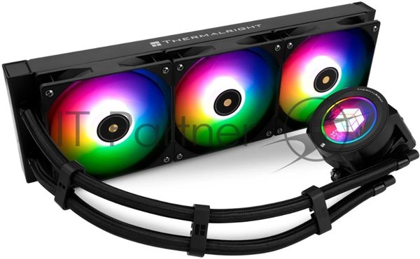 Система жидкостного охлаждения Thermalright Core Vision 360 (360mm, LED, Black, ARGB/Fans: 3x120mm, 72.37CFM, 27.7dBA, 2000RPM/Pump height 66mm, Rad thickness 27mm/S: 1700, 1200, 1851, 115X, 2011, 2066, AM5, AM4)