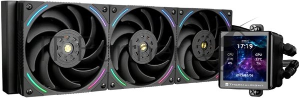 Система жидкостного охлаждения Thermalright Frozen Vision 360 V2 (360мм, LED, Black, ARGB/Fans: 3x120мм, 69CFM, 27dBA, 2150RPM/Pump height 60мм, 23dBA, 3000RPM, Rad thickness 27мм/S: 1700, 1200, 1851, 115X, 2011, 2066, AM5, AM4)