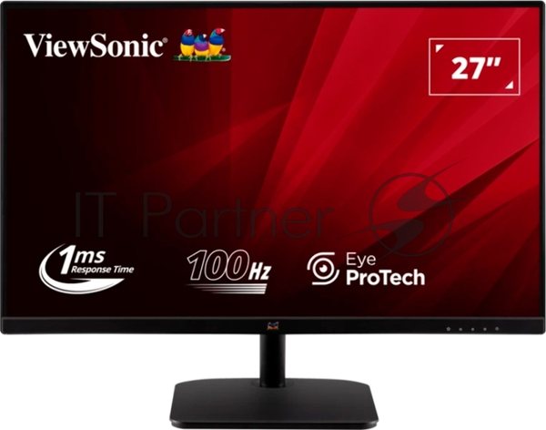 Монитор 27" ViewSonic VA2732-H-2 IPS 1920x1080, 100 Гц, 1 мс (MPRT), 16:9, 250 кд/м², VGA, HDMI 1.4, HDR10, Adaptive-Sync, черный