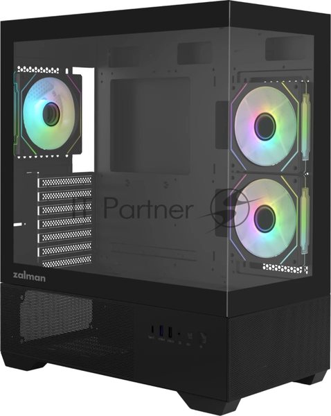 Компьютерный корпус ZALMAN CHRONIX V2, ATX, BLACK, WINDOW, 1xCombo (3.5’’ or 2.5’’), 1x3.5’’HDD, 2x2.5’’SSD, 1xUSB2.0, 1xUSB3.0, 1xUSB Type-C, SIDE 2x120мм ARGB, REAR 1x120мм ARGB