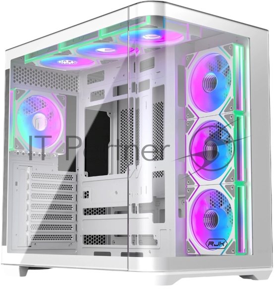 Корпус без блока питания Raijintek ATREUS BT7, Midi-Tower, TG, 7x120мм ARGB, 2xUSB-A 3.0 + 1xUSB Type-C , E-ATX, ATX, mATX, mITX White