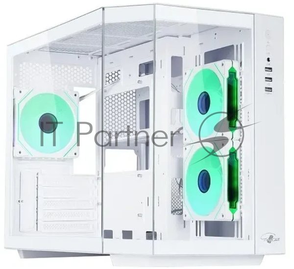 Корпус mATX Eurocase M2771 white, без БП, закаленное стекло 2 стороны