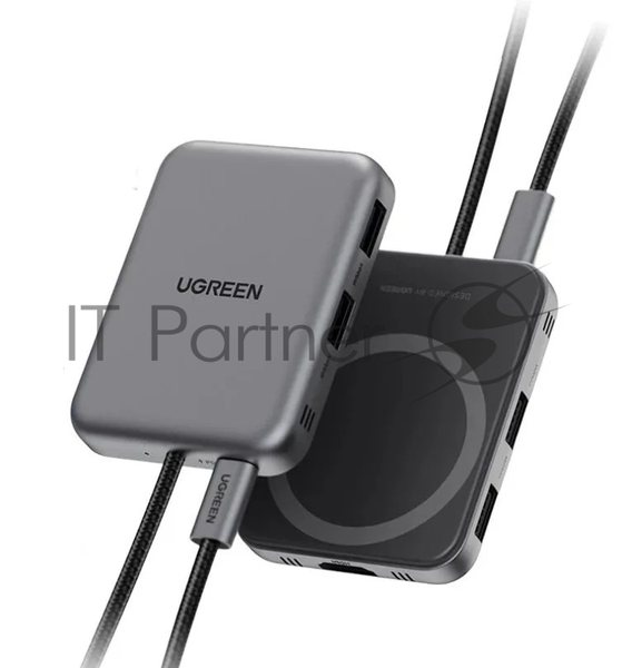 Док-станция UGREEN CM896 65759_ 7-в-1 7-in-1 4K/60Hz 1*HDMI&1*USB-C&2*USB-A&1*SD Card Slot&1*TF Card Slot USB-C Hub. Цвет: серый космос