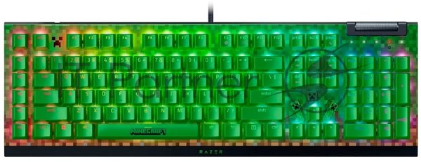 Клавиатура Razer BlackWidow V4 X Green Switch Minecraft Edition проводная, USB Type-A, зеленый