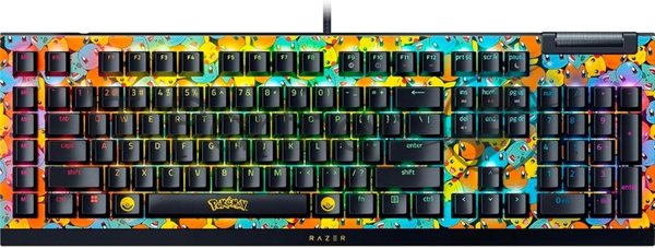 Клавиатура Razer BlackWidow V4 X Green Switch Pokemon Kanto Starters Edition проводная, USB Type-A, желтый