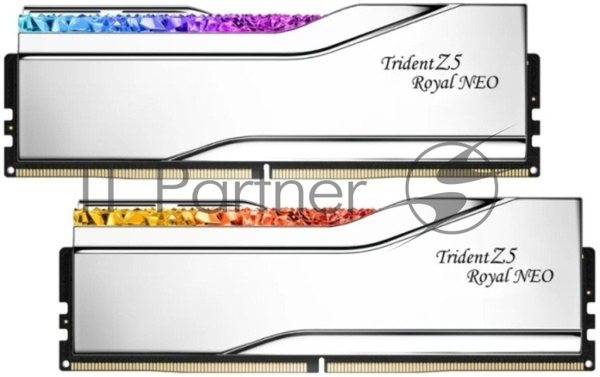 Оперативная память G.Skill Trident Z5 Royal Neo, DDR5, 96GB (2x48GB), 6000 MHz, CL28, с радиатором, RGB, серебристый