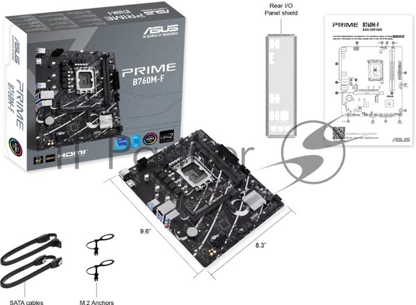 Материнская плата ASUS PRIME B760M-F, LGA 1700, Intel B760, 2xDDR5, 4xSATA, 2xM.2, 1xPCIe 4.0 x16, 1xPCIe 3.0 x1, 1xHDMI, 1x1Gb LAN, 4xUSB-A 5Gbps, 2xUSB-A 2.0, 7.1, mATX