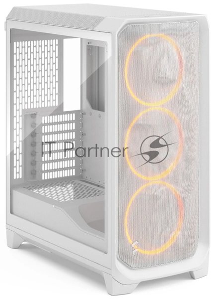 Корпус Fractal Design Meshify 3 White RGB TG Clear Tint, Midi-Tower, белый, 3 x 140 мм