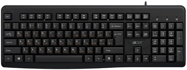 Клавиатура Acer OKW500 проводная, USB Type-A, черный