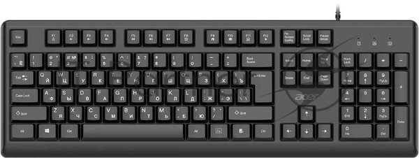 Клавиатура Acer OKW501 проводная, USB Type-A, чёрный