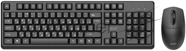 Комплект клавиатура+мышь Acer OCC501 проводной, USB, 1200 DPI, черный