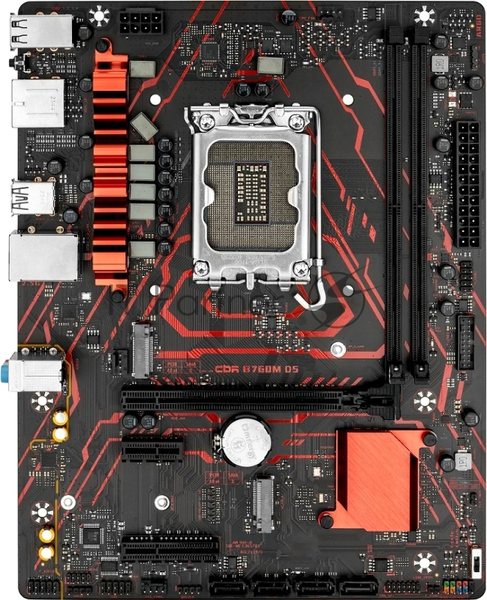 Материнская плата CBR B760M-D5L V2, LGA 1700, Intel B760, 2xDDR5, 4xSATA, 2xM.2, 1xPCIe 4.0 x16, 1xPCIe x4, 1xPCIe x1, 1xHDMI, 1xDP, 1x1Gb LAN, 4xUSB-A 5Gbps, 4xUSB-A 2.0, 3x3.5 мм, 7.1, mATX