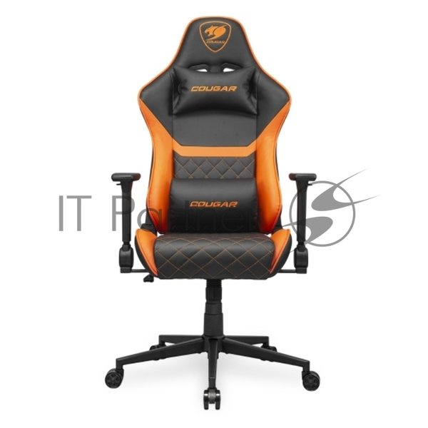 Кресло Cougar Armor One V2 чёрный, экокожа, 120 кг, регулируемые подлокотники, механизм качания