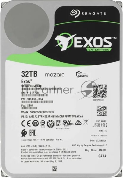 Жесткий диск HDD Seagate Exos M 32Tb 7200rpm SATA 512Mb 3.5"