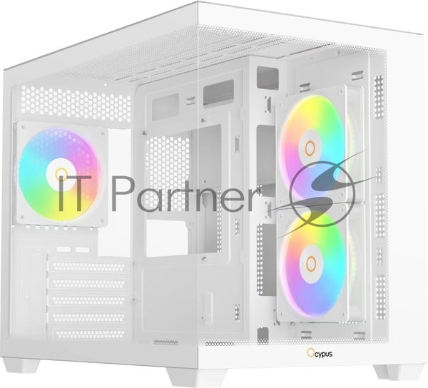Корпус Ocypus Gamma C54 WH ARGB, Mini-Tower, белый, 3 x 120 мм