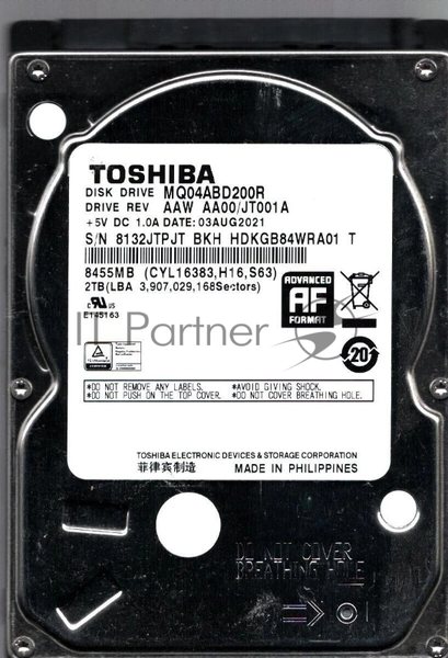 Жесткий диск HDD Toshiba MQ04 2Tb 5400rpm SATA 128Mb 2.5"