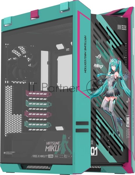 Корпус ASUS ROG Strix Helios II GX601S Hatsune Miku Edition Black, Full-Tower, чёрный, 4 x 140 мм