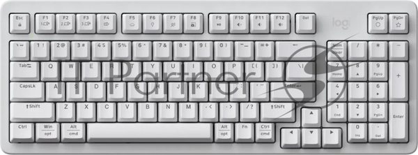 Клавиатура Logitech K868 гибридная, USB Type-A, Bluetooth, радиоканал, белый