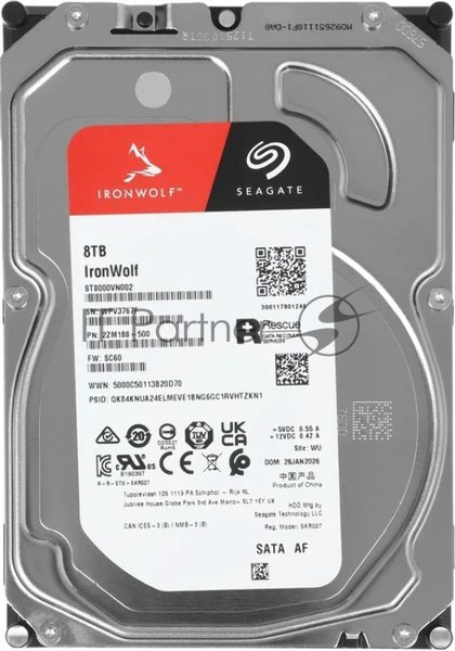 Жесткий диск HDD Seagate IronWolf 8Tb 5400rpm SATA 256Mb 3.5"