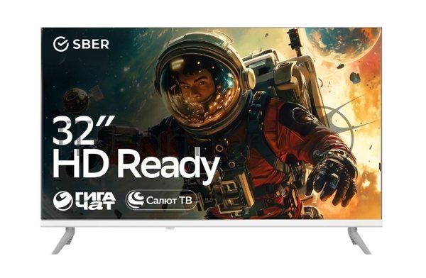 Телевизор Sber 32" SDX-32H3011 белый LED HD 60Hz Smart TV Салют 1.5GB/8GB