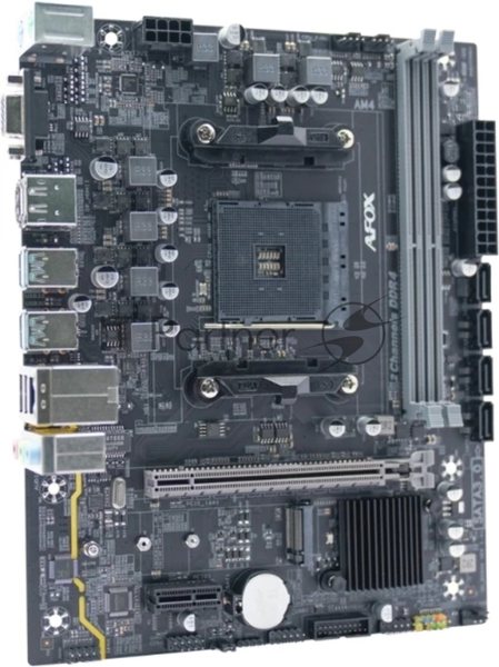 Материнская плата AFOX B550-MA-V4, AM4, AMD B550, 2xDDR4, 4xSATA, 1xM.2, 1xPCIe 3.0 x16, 1xPCIe 3.0 x1, 1xVGA, 1xHDMI, 1xDP, 1x1Gb LAN, 4xUSB-A 5Gbps, 2xUSB-A 2.0, 5.1, mATX