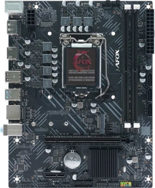 Материнская плата AFOX IH510D4-MA-V4, LGA 1200, Intel H510, 2xDDR4, 3xSATA, 1xM.2, 1xPCIe 3.0 x16, 1xPCIe 3.0 x1, 1xHDMI, 1xDP, 1x1Gb LAN, 2xUSB-A 5Gbps, 2xUSB-A 2.0, 3x3.5 мм, 5.1, mATX