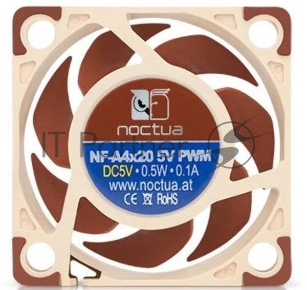 Вентилятор корпусной Noctua NF-A4x20 5V PWM, 20 мм, 1100-5000 об/мин, 14.9 дБ, 4-pin PWM, без подсветки