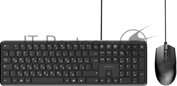 Комплект клавиатура+мышь Nerpa NRP-KG100-W-BLK проводной, USB, 1000 DPI, чёрный