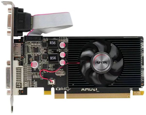 Видеокарта AFOX AMD Radeon R5 230, 1 GB DDR3, 64 bit, HDMI, DVI-D, VGA, GPU 625 MHz