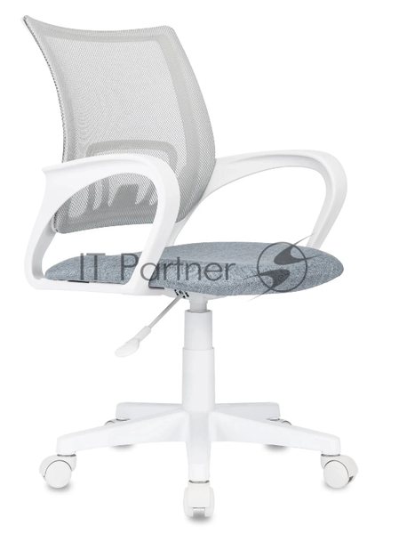 Кресло Domfy DK X-ROOM WH светло-серый TW-02 TW-20 сетка/ткань крестов. пластик белый