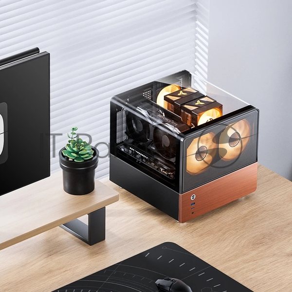 Корпус без блока питания JONSBO V12, Mini-Tower, TG, 2x120mm, 1xUSB-A 3.0 + 1xUSB-C 3.2, mATX, mITX Black