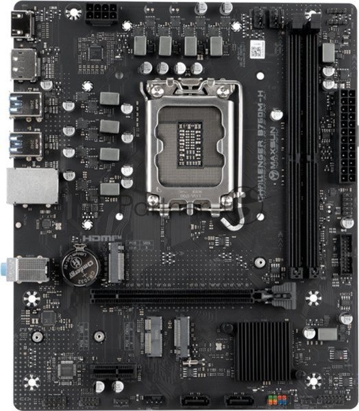Материнская плата MaxSun MS-Challenger B760M-H, LGA1700, Intel B760, 2xDDR4, 2xSATA, 2xM.2 PCIe 4.0, 1xPCIe 4.0 x16, 1xPCIe 3.0 x1, 1xHDMI, 1xDisplayPort, 1x 1Gb LAN, 4xUSB 3.2 Gen1, 2xUSB 2.0, 3x3.5 мм, 5.1, microATX