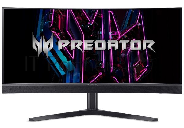 Монитор 34" Acer Predator X34F1bmiipphuzx QD-OLED 3440x1440, 360 Гц, 0.03 мс, 21:9, 1300 кд/м², 2xHDMI, 2xDP, USB Type-C, изогнутый экран, HDR, черный