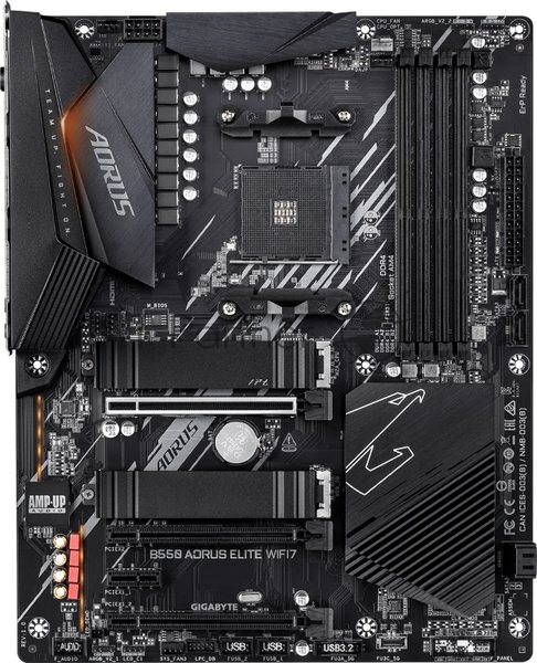 Материнская плата Gigabyte B550 AORUS ELITE WIFI7 Soc-AM4 AMD B550 4xDDR4 ATX AC`97 8ch(7.1) 2.5Gg RAID+HDMI+DP