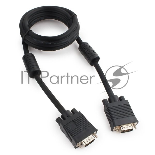 Кабель Gembird/Cablexpert VGA Premium,15M/15M, 1.8м, тройн.экран, феррит.кольца, черный, пакет