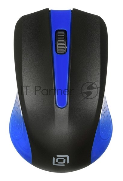 Мышь беспроводная Oklick 485MW черный/синий, 1200 dpi, радиоканал, USB, кнопки - 3