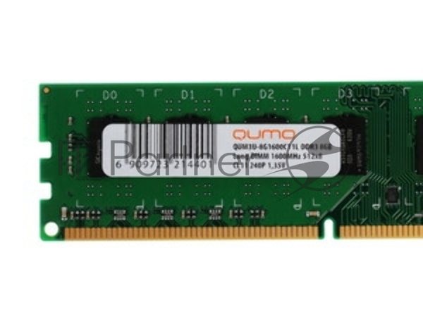 Оперативная память Qumo, DDR3, 8GB, (1x8GB,), UDIMM, 1600MHz, CL11