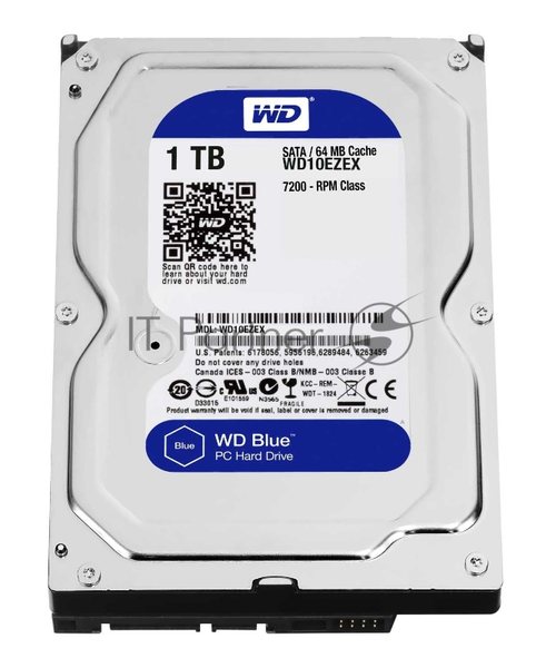 Жесткий диск Western Digital 1Tb 7200rpm WD10EZEX Original SATA-III Caviar Blue 64Mb 3.5"