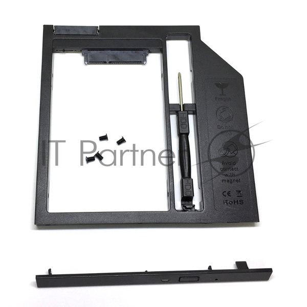 Адаптер оптибей Espada SS90/optibay, hdd caddy/SATA/miniSATA/SlimSATA/9мм для подключения HDD/SSD 2,5” к ноутбуку вместо DVD.(41087)