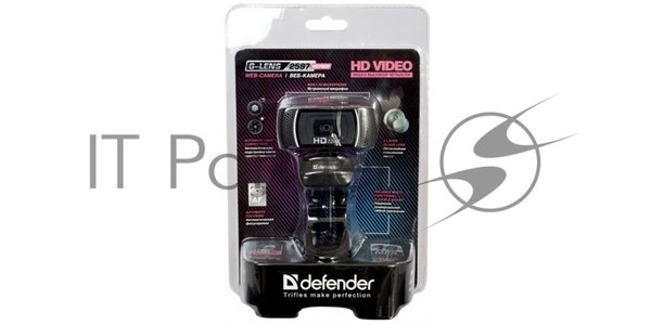 Веб-камера Defender G-lens 2597 2МП, автофокус, слеж за лицом, HD 720R
