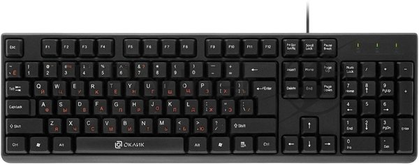 Клавиатура Oklick 100M HW3 проводная, USB Type-A, чёрный